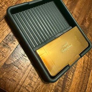 Green with gold Utensils Tray 
Also available in tan 
Hold pot lid and utensils